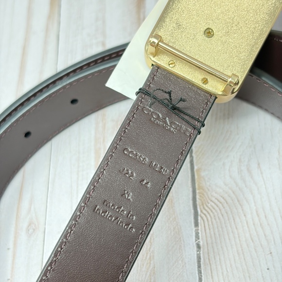 COACH Grace Plaque Buckle Belt - XL - Wine Oxblood - New  display picture 2